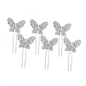 CRILSTYLEO 6 Pièces Épingle à Cheveux En Forme De u Accessoires De Cheveux De Mariage Épingle à Cheveux Perle Épingle à Cheveux De Mariage Pince à Cheveux De Mariage Alliage Silver (Yolena, neuf)
