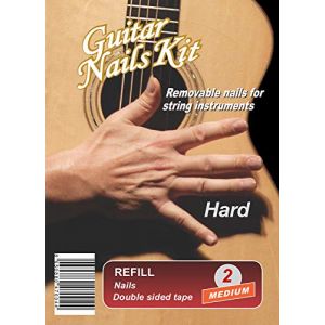 Guitar Nails REFILL Hard (2) Medium | Ongles pour guitare | amovibles | avec double face (GuitarNailsKit, neuf)