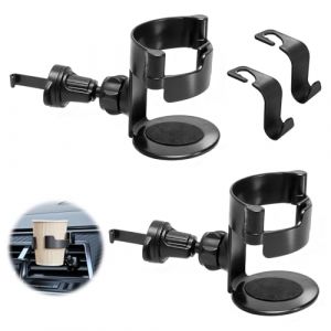 KQDRAVINE Porte-Gobelet 2 Pi&egrave;ces pour Voiture avec Deux Petits Crochets, Porte-Gobelet pour Voiture, Support Gobelet Voiture, Porte-Bouteille pour Cendrier, Tasse &agrave; Caf&eacute; et Canette de Boisson (KEQIKJ, neuf)