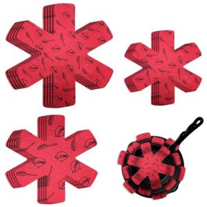 15 Pi&egrave;ces Protege Casserole et Poele Protection,dellyy Protege Poele Feutrine,Protege Poele Protection Poele et Casserole,Protections pour po&ecirc;les en Feutre,3 Tailles Diff&eacute;rentes (38/35/26 cm) (Rouge) (WASTAO, neuf)