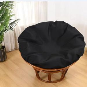 Housse de coussin Papasan, housse de coussin de chaise Papasan résistante à l'eau, housses de chaise Papasan faciles à nettoyer avec fermeture éclair en intérieur et en extérieur 130cm/51in black (CF Home, neuf)