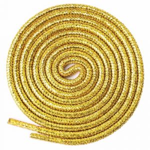 Olukssck 2 Paires Lacets Ronds Paillettes, Brillantes M&eacute;talliques Lacets Chaussures pour Chaussures de Sport, Chaussures de Course, Bottes, Or Fonc&eacute;, 140cm (Bishicheng Trading Co., Ltd., neuf)