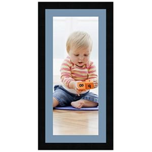 Cadres Photos pêle mêle multivues Bleu Clair 1 Photo(s) 20x50 Passe Partout, Cadre Photo Mural 25x55 cm Noir, 3 cm de Largeur (RK Cadres, neuf)