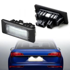 2 Pièces LED Éclairage Plaque Immatriculation Compatible avec Audi A4 A5 A6 A7, pour VW Golf 6 Plus 2009, Jetta MK6 2011, 18 SMD Feu de Plaque Immatriculation 6500K 12V Blanc Xénon, Plug & Play (ZhangLiangXu, neuf)