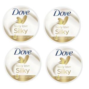 DOVE Body Love Lot de 4 crèmes soyeuses pour le corps 300 ml chacun – Pour tous les types de peau (Everyday+Essentials, neuf)