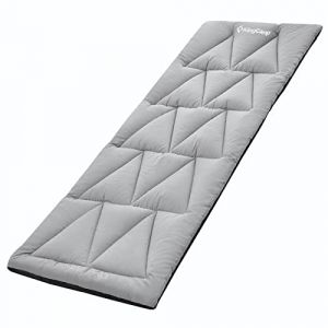 KingCamp Surmatelas 500 g/m&sup2; &agrave; Garnissage &Eacute;pais pour Lit de Camp Pliable, Matelas de Lit de Camp / Coussin avec Double Syst&egrave;me Antid&eacute;rapant, Polycoton Respirant, Lavable en Machine, pour Camping (KingCamp EU, neuf)