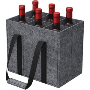 Lifewit Sac Bouteille avec Poign&eacute;es, Porte Bouteille en Feutre Robuste, Sac de Transport pour 6 Bouteilles de 1,5 L de Vin, Bi&egrave;re, Champagne, 30 x 20 x 26 cm (Lifewit Home FR, neuf)