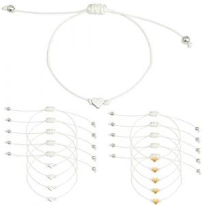 DIFLAX 10 Pi&egrave;ces Bracelets Soeur Coeur Bracelet d'Amiti&eacute; Meilleur Corde Tress&eacute;e R&eacute;glable Bijoux Sister Cadeaux pour Filles et Femmes pour Demoiselles d'honneur Enterrement de vie de Gar&ccedil;on (Or+Argent) (SVF TUNDER PRICE, neuf)