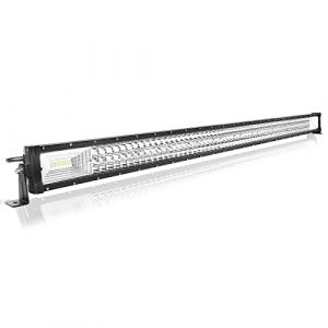 Willpower Barre LED 127cm 50'' 648W Rampe LED Spot et Flood Bar a LED 12V 24V Étanche Projecteur LED Longue Portée Feux Phare de Travail LED pour 4x4 Voiture Camion Tracteur Quad Bateau (YZ-EU, neuf)