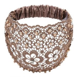 Bandeau en dentelle - Bandeau doux et extensible, bandeau en dentelle tendance pour filles | Accessoire de cheveux r&eacute;tro, bandeau confortable, motif floral &eacute;l&eacute;gant, bandeau tendance pour toutes les (Dalea, neuf)