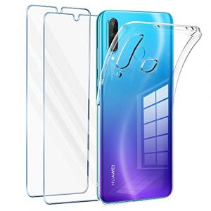 Vauki Coque pour Huawei P30 Lite/Nova 4e avec Verre Tremp&eacute; Protection &eacute;cran 2 Pi&egrave;ces,Housse Etui Silicone TPU Souple Transparente et Vitre Film Protection,Antichoc Case pour Huawei P30 Lite 6.15" (HARMONIQUE WAY, neuf)