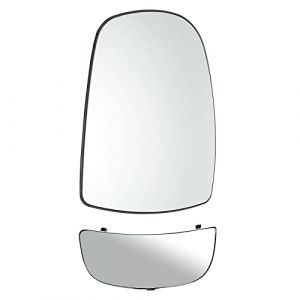 (Lot de 2) Miroir Glace de R&eacute;troviseur Ext&eacute;rieur Avant Droit Sup&eacute;rieur ET Inf&eacute;rieur compatible pour PRIMASTAR VIVARO A TRAFIC II - 7701052624 7701052626 93160268 93160270 (Odocar, neuf)