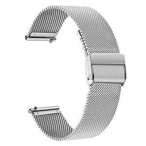 TRUMiRR Remplacement pour Fossil Women's Gen 4 Venture HR Bande de montre, 18mm Bracelet de montre en acier inoxydable tiss&eacute; Bracelet &agrave; lib&eacute;ration rapide pour Fossil Q Women's Gen 3 Venture DW 36mm (Trumirr Tech, neuf)