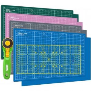 Kit de couture Tapis de découpe VERT A1 (60x90cm), cutter rotatif 45mm et règle patchwork 15x60cm (FranceShop SAS, neuf)