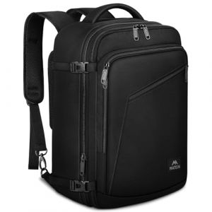 MATEIN Sac 40x20x25 Ryanair, Baggage Cabine 40x20x25 &Eacute;tanche Durable, Sac &agrave; Dos Voyage Cabine Avion 20L Extensible, Bagage &agrave; Main Petit pour Femme Homme Travail Affaire Cours Scolaires, Noir (Juswination EU, neuf)