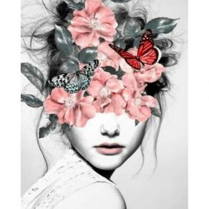 vooiceofco Peinture Numero Adulte,Peinture par Numero Adulte,Peinture Numero Enfant,DIY Peinture Acrylique pour Adultes d&eacute;butants Facile sur Toile,40&times;50 cm sans Cadre-Fleur et femme 05 (YIMEIYUAN-EU, neuf)