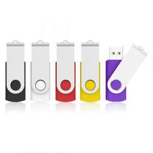 Cle USB 8Go Lot 5 Clé USB 2.0 Flash Drive, KOOTION Clef USB 8 Go avec Stockage Disque Mémoire Stick pour Ordinateurs Windows, PC, Mac (Bleu Noir Rouge Blanc Jaune) (KOOTION MEMORY, neuf)