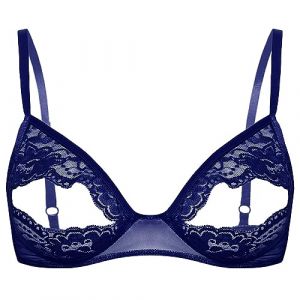 Alvivi Femme Soutien-Gorge Push Up Bra Lingerie Dentelle Transparent Brassière Redresse-Sein Sein Nu sous Vêtement Erotique S-5XL Bleu Marine 4XL (Acfunny-eu, neuf)