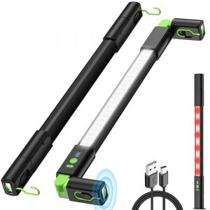 daphomeu 58 CM Lampe de Travail Led Rechargeable, 3000LM Lampe Mecanicien avec Crochets et Base Magnetique, 6400 mAh Baladeuse Led Mecanicien pour Reparation Auto, Atelier, Camping (HIKOO, neuf)