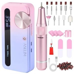 Aselim Ponceuse pour Ongles Professionnel Faible Bruit : 35000 RPM Lime a Ongle Electrique Rechargeable, 12 en 1 Ponceuse Ongle pour Acrylique/Gel, Machine Maucure Pédicure Portable (LyaHouse, neuf)