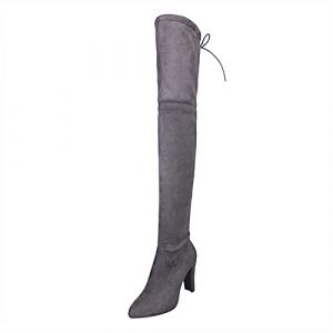 Botte Cuissardes Femme Sexy Chaussure Femme Hiver Soldes Bottes Longueur Large Grande Taille Bottes Talons Aiguilles Sexy Over Knee Boots (V&ecirc;tements Mode pour 2025, neuf)