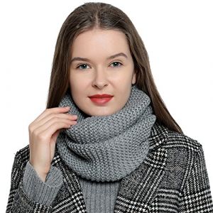DonDon Écharpe femme hiver Écharpe en laine Écharpe tube snood Tour de Cou Cache cou - Gris (urban-styles, neuf)