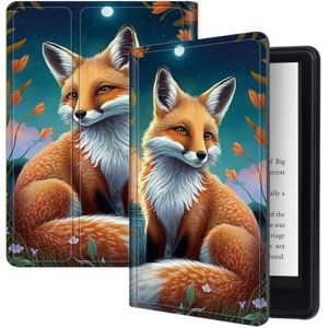 Étui pour Kindle Paperwhite 12e génération 2024 (7") et Kindle Colorsoft Signature Edition 7" avec joli renard, support pliable multi-angles de vue avec mise en veille et réveil automatiques (BWEGRHE, neuf)