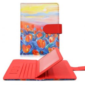 Melsbrinna Porte-Passeport RFID pour Voyage Femme/Homme, Joli Portefeuille pour Passeport avec Blocage RFID, emplacements pour Cartes, &eacute;tui pour Passeport RFID, &eacute;tui de Voyage pour Passeport, Rouge (玖月丫, neuf)