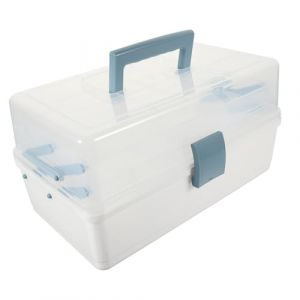 Anneome Bo&icirc;te de Rangement pour Accessoires Cheveux Multi-usage Plastique Grand Volume Organisateur Maison pour Bijoux et Fournitures Cosm&eacute;tiques Bleu et Blanc (Zzenpu, neuf)