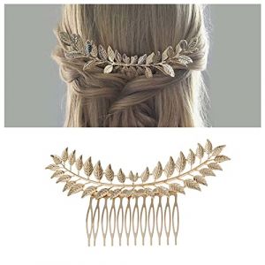 Dervivea Peigne À Cheveux Vintage Barrette Feuilles Feuilles D'or Pinces À Cheveux Peigne À Cheveux Feuille De Laurier Pièce De Cheveux En Métal Peigne À Cheveux Déesse Grecque Accessoires(or) (Dervivea, neuf)