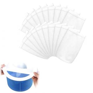 Lot de 10 chaussettes de piscine - Chaussettes filtrantes pour aquarium - Chaussettes de skimmer réutilisables - Filet filtrant - Filet de filtration - Filet de piscine - Filtre pour skimmer de (Qiyu0118E, neuf)