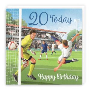 Hunts England - Carte d'anniversaire 20 ans - Football Fun - Milo's Gallery - Carte d'anniversaire de 20 ans - Carte d'anniversaire pour les fans de 20 ans Footie - &Acirc;ge 20 ans (Hunts England LTD, neuf)