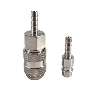 MEXEWORD 1 pcs EU Type Socket + Plug Raccord Pneumatique Norme Européenne Connecteur Rapide 6/8/10mm Tuyau Barb Coupleur Adaptateur for Compresseur d'air(6mm) (meilishanghang123, neuf)
