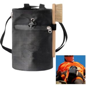Sac Magn&eacute;sie Escalade, 13x19cm, Sac de Craie avec Brosse, Imperm&eacute;able 420D Oxford Sac Poudre de Magn&eacute;sium avec 2 Poches Fermeture &Eacute;clair et Ceinture R&eacute;glable Clip Rapide, pour Halt&eacute;rophilie Fitness (Rapidbok, neuf)