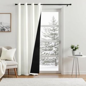 MIULEE Rideau Thermique Isolant Anti Froid et Chaleur avec Doublure, Rideau de Porte Isolant Thermique Lot de 1, Double Rideaux Occultant et Thermique Epais 132x245 CM(Largeur x Hauteur), Blanc (MIULEE HOME, neuf)