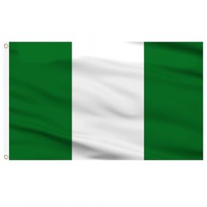 AhfuLife Grande Drapeau Nigeria 90&times;150cm, 2Pcs Drapeau de Nig&eacute;rian Double Face avec &oelig;illets en Laiton en Polyester pour D&eacute;cor Coupe du Monde Football Jardin Bar D&eacute;cor F&ecirc;te Nationale (echoapple, neuf)