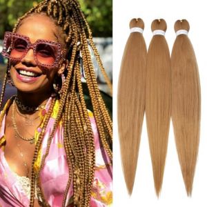 S-noilite Long EZ Braids Extensions de cheveux pré-étirées faciles à tresser pour crochet Box Twist Braids Ombre Yaki Cheveux synthétiques Réglage de l'eau chaude, 66 cm 3 paquet 270 g,Brun café (EU Fancy Activestyle, neuf)