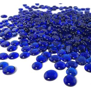 ARSUK &ndash; Galets de Verre Bleu 455 g 70-80 pcs &Oslash;17-20 mm &ndash; Pierres D&eacute;coratives, Cailloux Plat, Perles de Verre, Gravier Aquarium, Remplissage Vase, Mariage, Art Floral, Mosa&iuml;que, DIY D&eacute;coration Maison (arsuk, neuf)