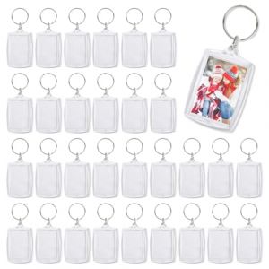 Porte Clef Photo,30 Pièces Porte Clé Photo Personnalisé,Porte Cle Photo,Porte Clé Photo Transparent pour Famille,Des Couples,DIY Souveni (gtdance, neuf)