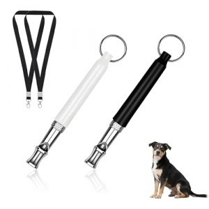 Nevoluxer Lot de 2 Sifflet Ultrason Chien Anti Aboiement – pour Rütter Rückruf, Sifflet à Haute Fréquence Silencieux, Aide au Rappel et Éducation Canine (Nuorexi, neuf)