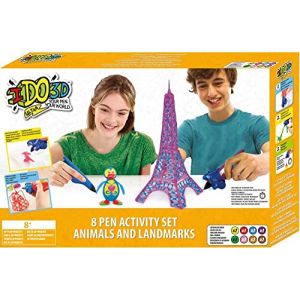 IDO3D Ultra, Coffret 8 Tubes, Loisirs Créatifs,Dessiner en 3D, Nouvelle Formule de Gel Qui Sèche Rapidement, 1 Lampe UV, 1 Plaque de Moules, 1 Calque, 1 Guide, Dès 8 Ans, Dd002 (docsmagic, neuf)