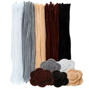 Ideen mit Herz | 100 fils chenille | cure-pipes pour bricolage | cure-pipes multicolores en 5 couleurs diff&eacute;rentes | 30 cm de long | &Oslash; 6 mm (teintes &eacute;l&eacute;gantes) (Ideen mit Herz, neuf)