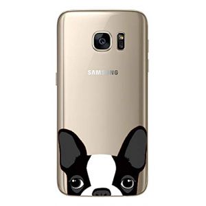 NOVAGO Compatible avec Samsung Galaxy S7- Coque Gel TPU Souple Transparente r&eacute;sistante et Solide Anti Choc (1 Coque, Dog) (NOVAGO-Vendeur PRO fran&ccedil;ais, neuf)