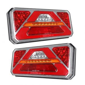 Yuanjoy Feux arrière LED pour remorque 12/24 V, feux arrière étanches IP67, feu arrière avec frein/indicateur/position/marche arrière/antibrouillard, pour voitures, camions, camping-cars, caravanes. (Yuanjoy, neuf)