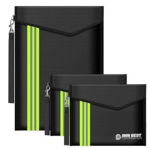 ImnBest Pochette ignifuge et imperméable - Porte-documents ignifuge pour porte-documents A4, passeport, objets de valeur (noir 3) (FT-DESIGN, neuf)