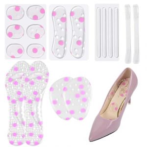 FDCGAS Coussinet talon chaussure - 18 Pcs Coussinets pour Talon Haut Semelles en Gel de Avant Pied Coussinet de Coussin Antid&eacute;rapant Insertion de Silicone Doublure de Talon Autocollant, 6 Types (tongshanfenhedianzishangwuyouxiangongsi, neuf)