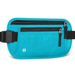 Aucuu Sac Banane de Voyage avec RFID Blocage, Sac Banane de Antivol Ultra Fin pour Homme Femme, Ceinture de Voyage de S&eacute;curit&eacute; Invisible R&eacute;glable pour Telephone, Passeport, Esp&egrave;ces, Carte de Cr&eacute;dit (Aucuu&reg;-EU, neuf)