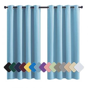 MENGH Rideaux Occultants Isolants 90x140cm Bleu Ciel Tissu Occultant pour Rideau, Isolant Thermique Lavables Insonorisation Isolation, pour La Decoration de Chambre (LIFENGQIHANG, neuf)