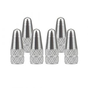 SENZEAL Bouchon de Valve de Pneu 6 Pièces Capuchon Bouchon de Valve, Presta Anodisé Vélo Bouchon, Anti-poussière de Vélo pour Bicyclette VTT, Valve de Pneu Vélo pour Route VTT Bicyclette (Argent) (senzeal, neuf)