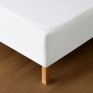 Cache Sommier 200x200 Blanc &ndash; Tissu Doux et Extensible &ndash; Rendu Impeccable &ndash; Facile &agrave; Installer (Dahlica Fr, neuf)